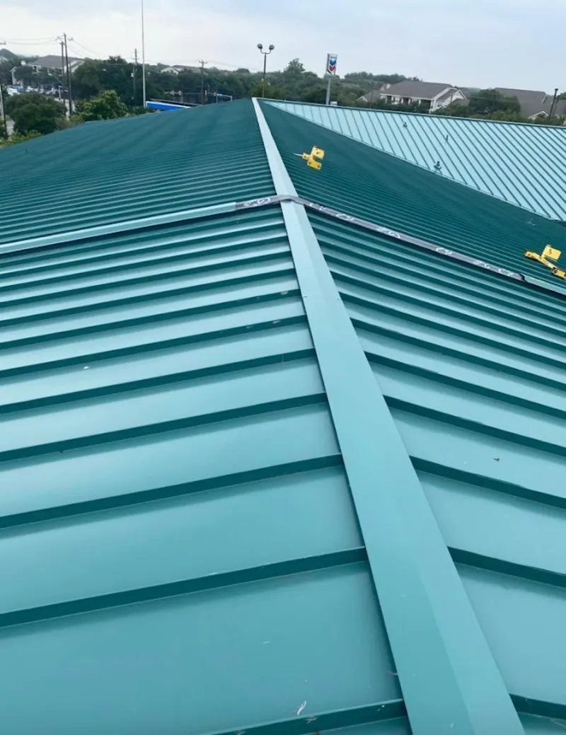 Green commercial metal roof ridge and valley for Metal Roof Repair in Tinton Falls